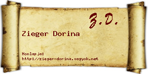 Zieger Dorina névjegykártya